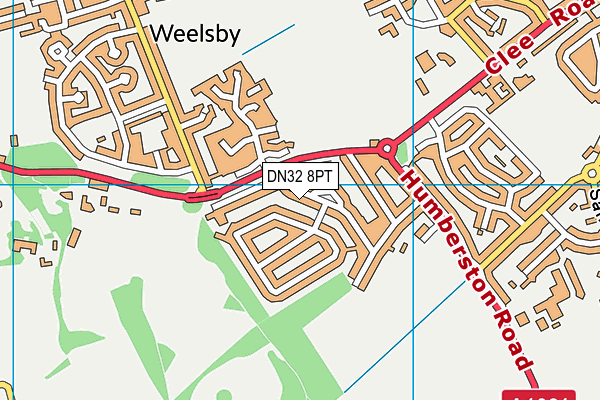 DN32 8PT map - OS VectorMap District (Ordnance Survey)