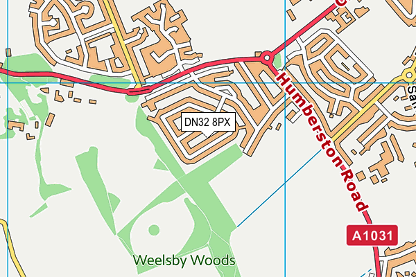 DN32 8PX map - OS VectorMap District (Ordnance Survey)
