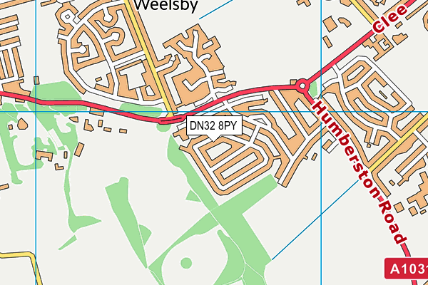 DN32 8PY map - OS VectorMap District (Ordnance Survey)