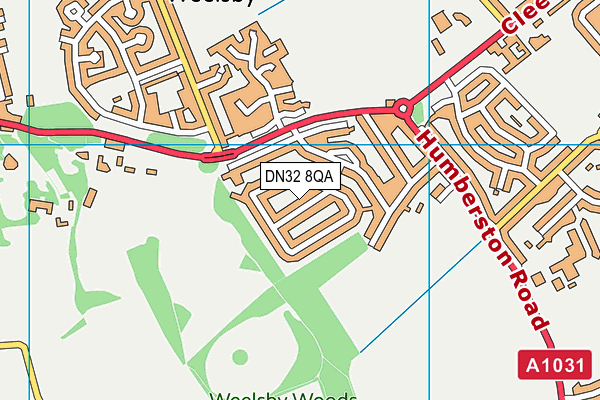 DN32 8QA map - OS VectorMap District (Ordnance Survey)