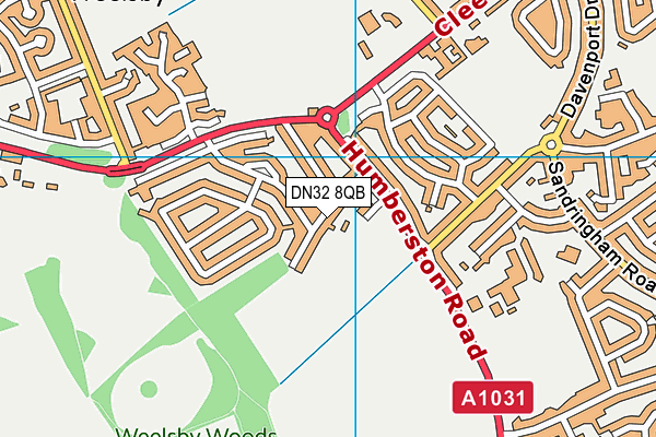 DN32 8QB map - OS VectorMap District (Ordnance Survey)