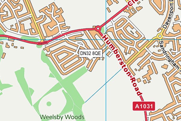 DN32 8QE map - OS VectorMap District (Ordnance Survey)