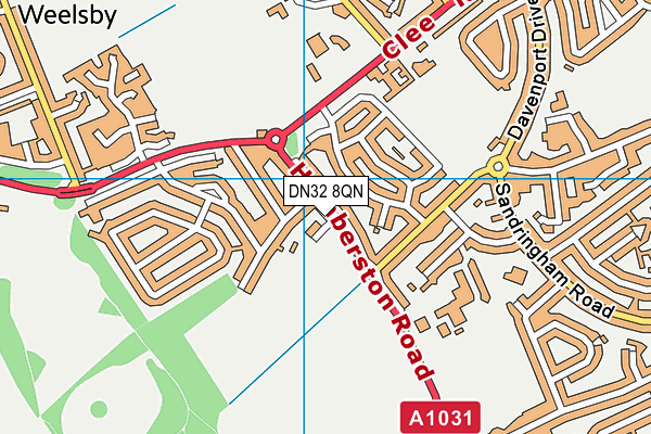 DN32 8QN map - OS VectorMap District (Ordnance Survey)