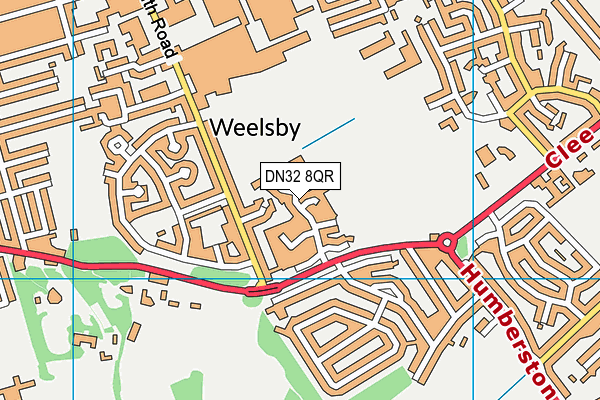 DN32 8QR map - OS VectorMap District (Ordnance Survey)