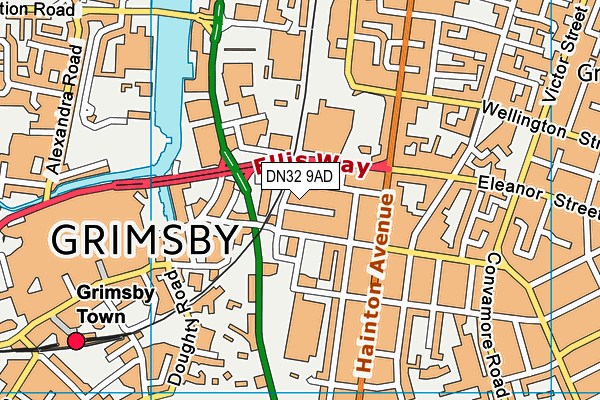 DN32 9AD map - OS VectorMap District (Ordnance Survey)