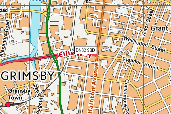 DN32 9BD map - OS VectorMap District (Ordnance Survey)