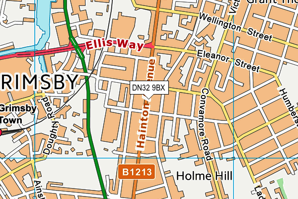 DN32 9BX map - OS VectorMap District (Ordnance Survey)