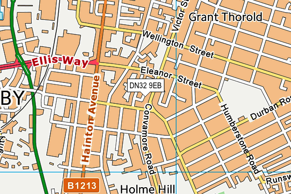 DN32 9EB map - OS VectorMap District (Ordnance Survey)