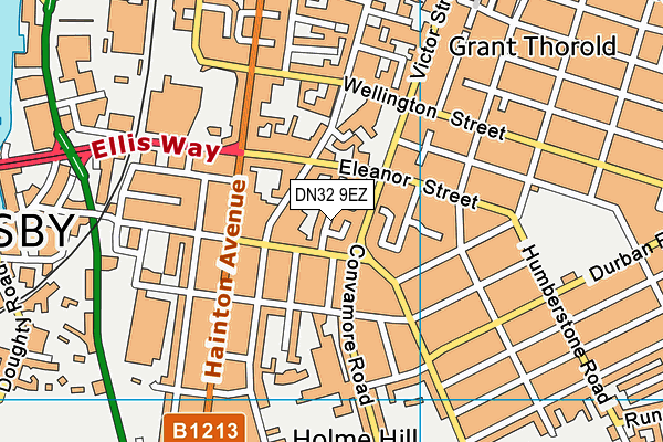 DN32 9EZ map - OS VectorMap District (Ordnance Survey)