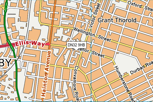DN32 9HB map - OS VectorMap District (Ordnance Survey)
