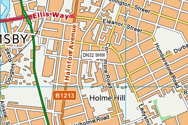 DN32 9HW map - OS VectorMap District (Ordnance Survey)