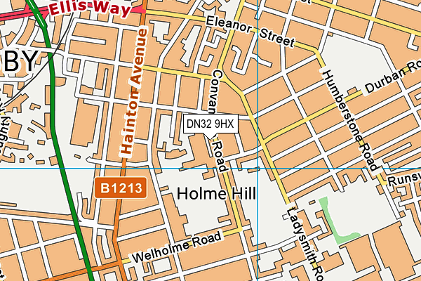 DN32 9HX map - OS VectorMap District (Ordnance Survey)