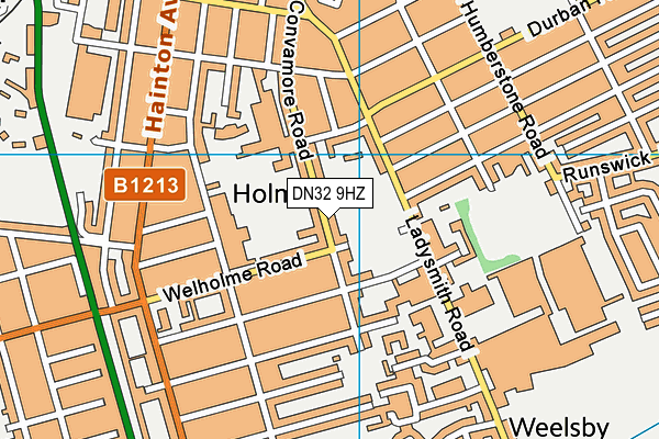 DN32 9HZ map - OS VectorMap District (Ordnance Survey)