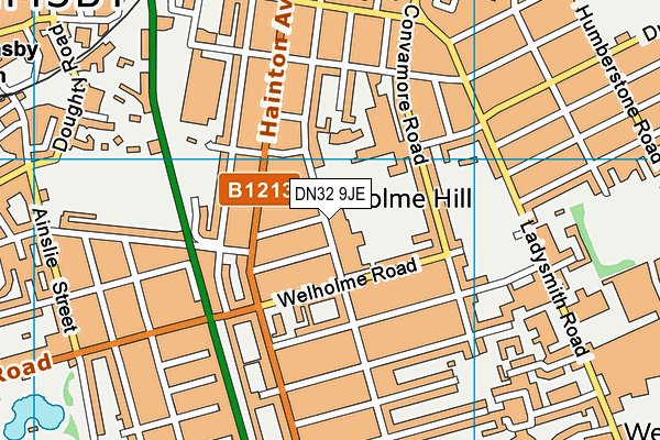 DN32 9JE map - OS VectorMap District (Ordnance Survey)