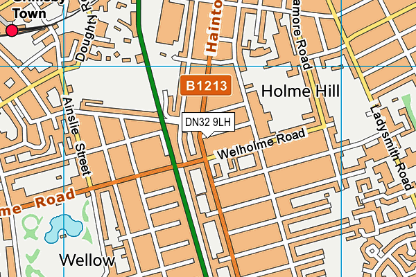 DN32 9LH map - OS VectorMap District (Ordnance Survey)