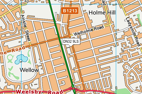 DN32 9LS map - OS VectorMap District (Ordnance Survey)