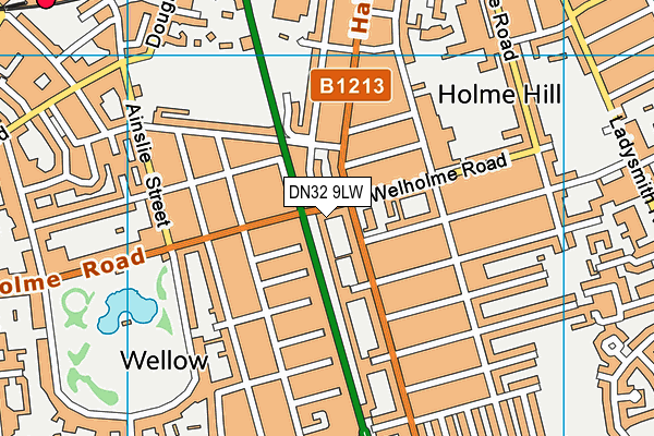 DN32 9LW map - OS VectorMap District (Ordnance Survey)