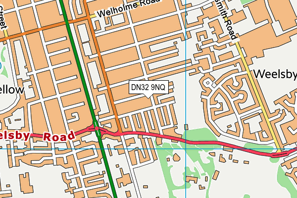 DN32 9NQ map - OS VectorMap District (Ordnance Survey)