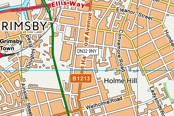 DN32 9NY map - OS VectorMap District (Ordnance Survey)