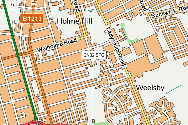 DN32 9PG map - OS VectorMap District (Ordnance Survey)