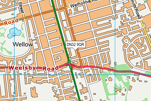 DN32 9QR map - OS VectorMap District (Ordnance Survey)