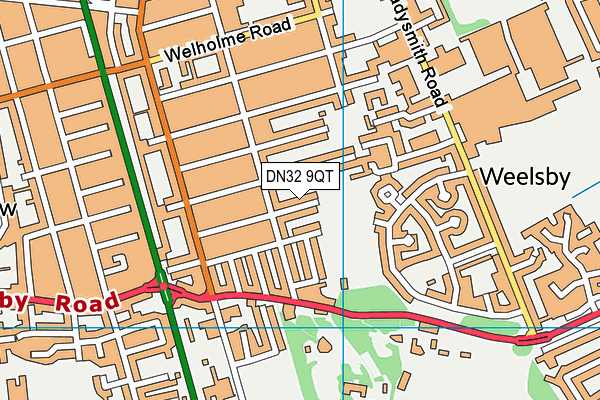 DN32 9QT map - OS VectorMap District (Ordnance Survey)