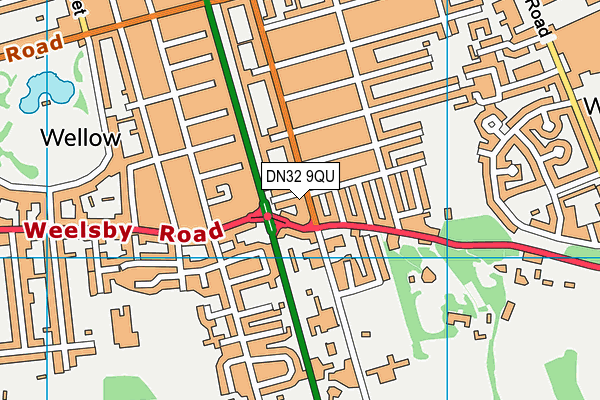 DN32 9QU map - OS VectorMap District (Ordnance Survey)