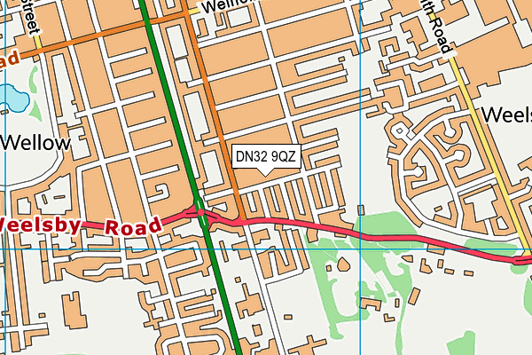 DN32 9QZ map - OS VectorMap District (Ordnance Survey)