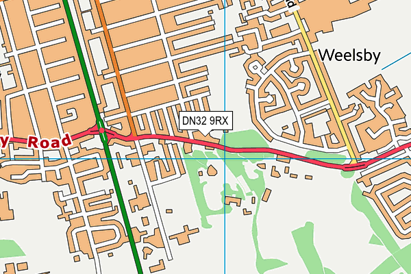 DN32 9RX map - OS VectorMap District (Ordnance Survey)
