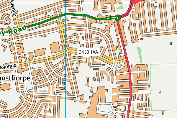 DN33 1AA map - OS VectorMap District (Ordnance Survey)