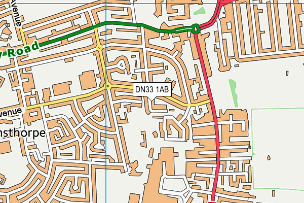 DN33 1AB map - OS VectorMap District (Ordnance Survey)