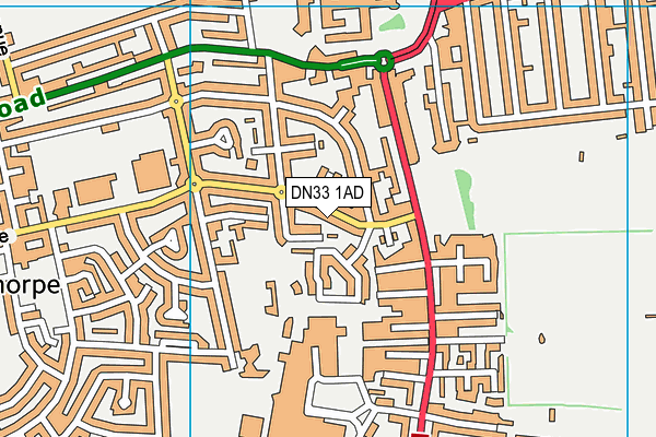 DN33 1AD map - OS VectorMap District (Ordnance Survey)