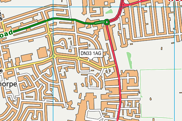 DN33 1AG map - OS VectorMap District (Ordnance Survey)