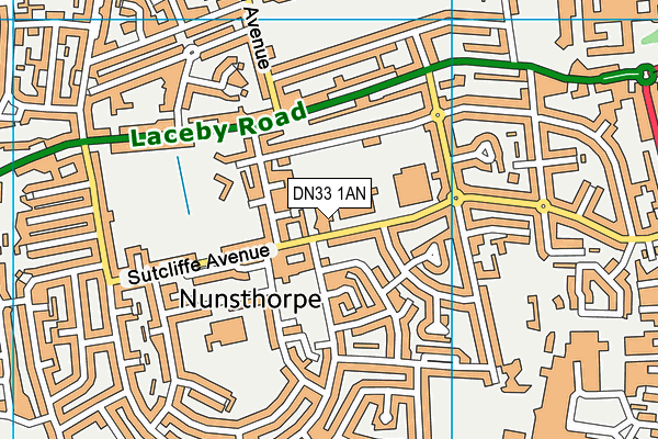 DN33 1AN map - OS VectorMap District (Ordnance Survey)