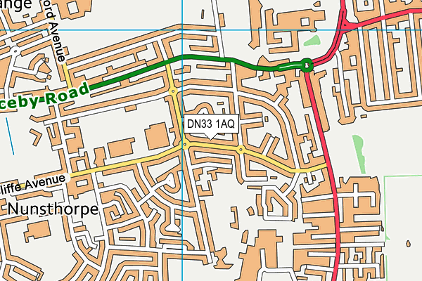 DN33 1AQ map - OS VectorMap District (Ordnance Survey)