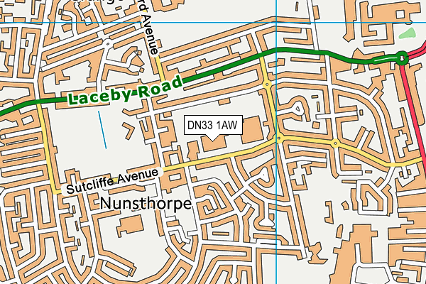 Oasis Academy Nunsthorpe map (DN33 1AW) - OS VectorMap District (Ordnance Survey)