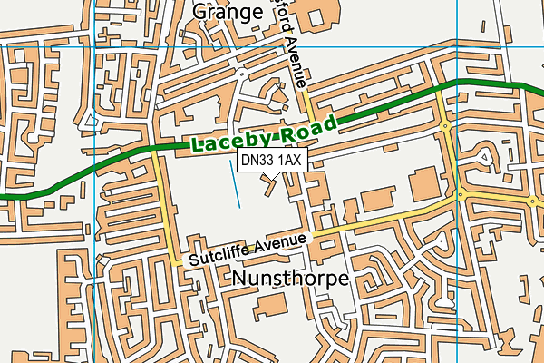 DN33 1AX map - OS VectorMap District (Ordnance Survey)