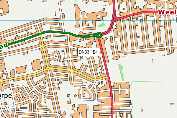 DN33 1BH map - OS VectorMap District (Ordnance Survey)
