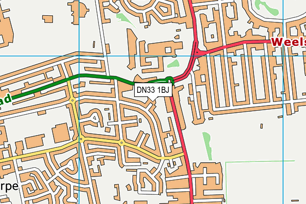 DN33 1BJ map - OS VectorMap District (Ordnance Survey)