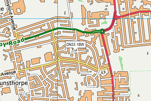 DN33 1BW map - OS VectorMap District (Ordnance Survey)