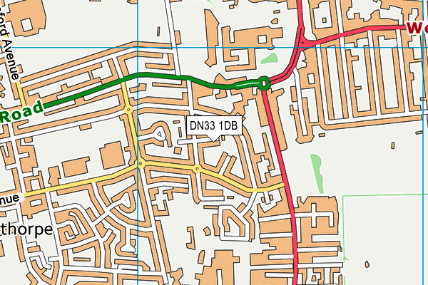 DN33 1DB map - OS VectorMap District (Ordnance Survey)