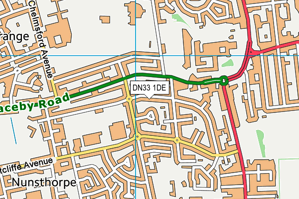 DN33 1DE map - OS VectorMap District (Ordnance Survey)
