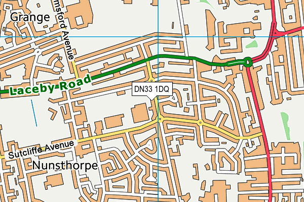 DN33 1DQ map - OS VectorMap District (Ordnance Survey)