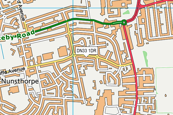 DN33 1DR map - OS VectorMap District (Ordnance Survey)