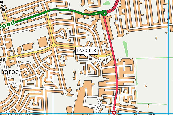 DN33 1DS map - OS VectorMap District (Ordnance Survey)
