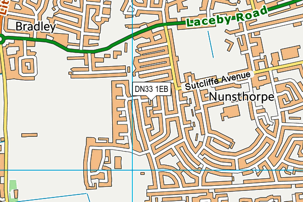 DN33 1EB map - OS VectorMap District (Ordnance Survey)