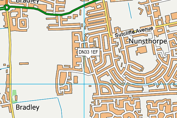 DN33 1EF map - OS VectorMap District (Ordnance Survey)