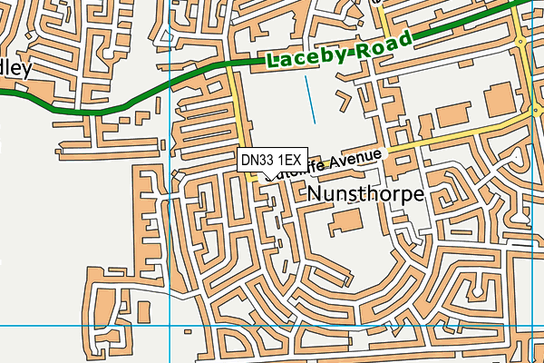 DN33 1EX map - OS VectorMap District (Ordnance Survey)