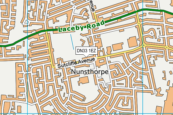 Sutcliffe Avenue Playing Fields map (DN33 1EZ) - OS VectorMap District (Ordnance Survey)