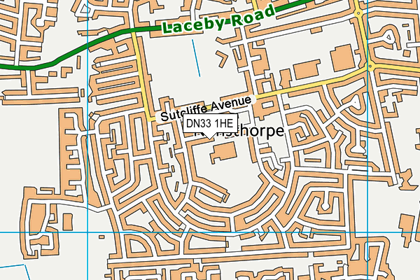 DN33 1HE map - OS VectorMap District (Ordnance Survey)